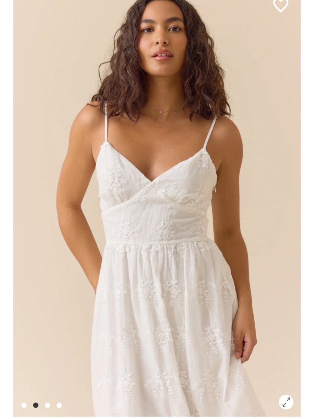 Altar'd State Calianna Embroidered Midi Dress NWT White Summer Dress - Picture 2 of 4